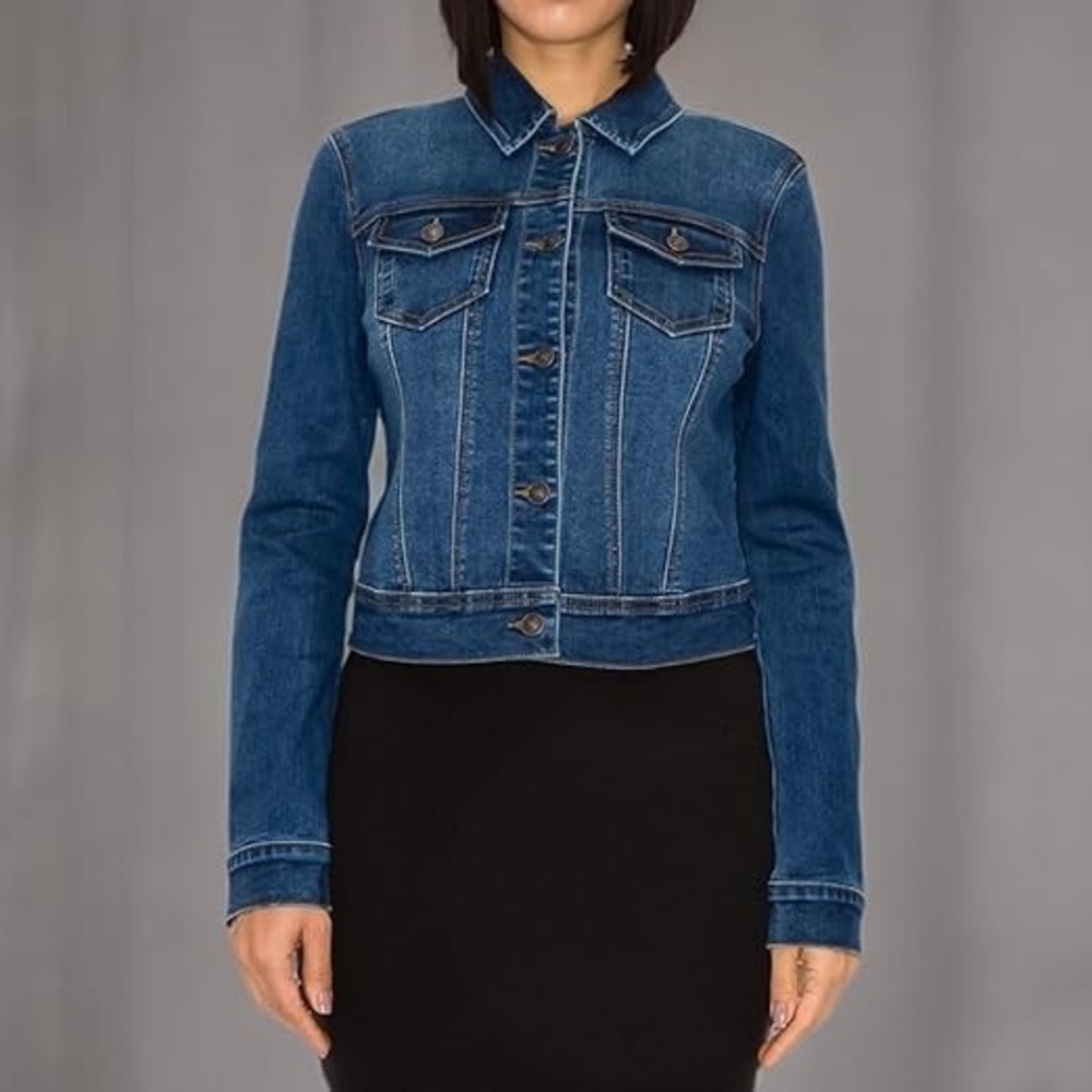Wax Women's Basic Button Down Denim Jean Jacket -… - image 4